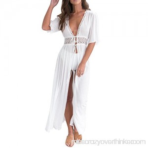 Summer Dress Women Swimsuit Dress Bikini Swimwear Cover up Cardigan Beach Lace Crochet Open Front Kimono Cover Ups White B07N863188
